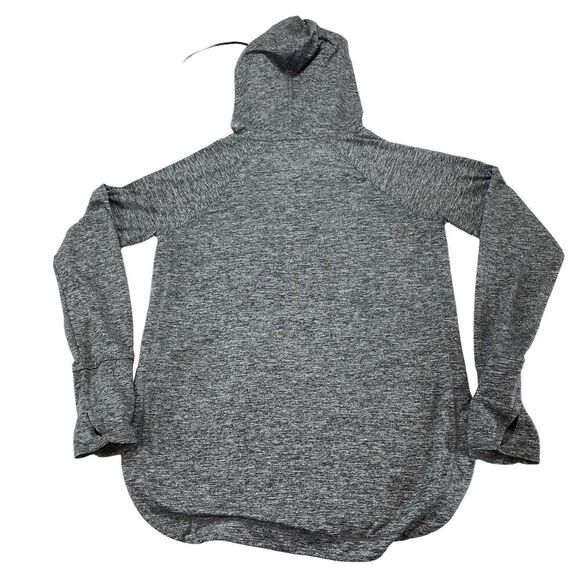 Athleta Hoodie Womens Medium Gray Space Dye Slit Long Sleeve Drawstring Pullover - Picture 9 of 15